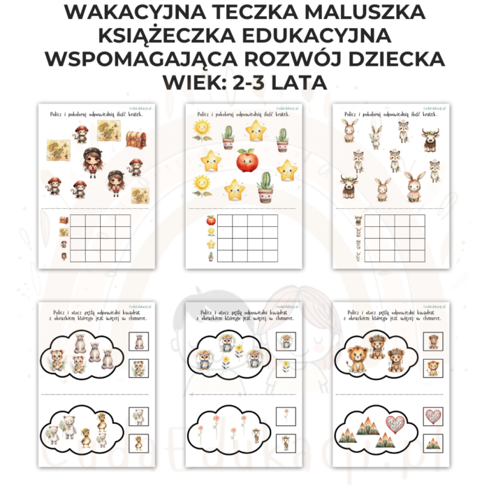 Wakacyjna teczka maluszka 2-3 lata karty pracy PDF - obrazek 2