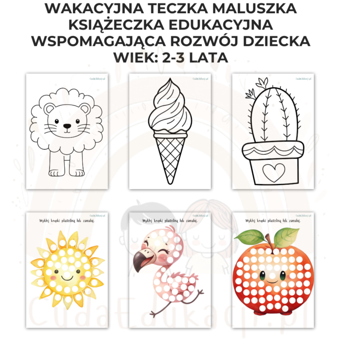 Wakacyjna teczka maluszka 2-3 lata karty pracy PDF - obrazek 3