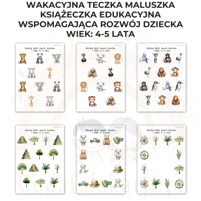 Wakacyjna teczka przedszkolaka 4-5 lat karty pracy PDF - obrazek 2