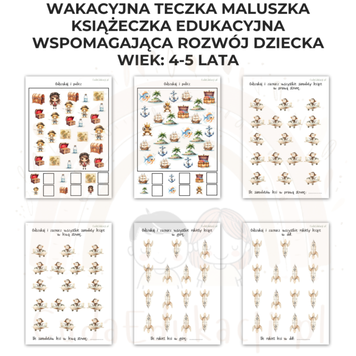 Wakacyjna teczka przedszkolaka 4-5 lat karty pracy PDF - obrazek 3