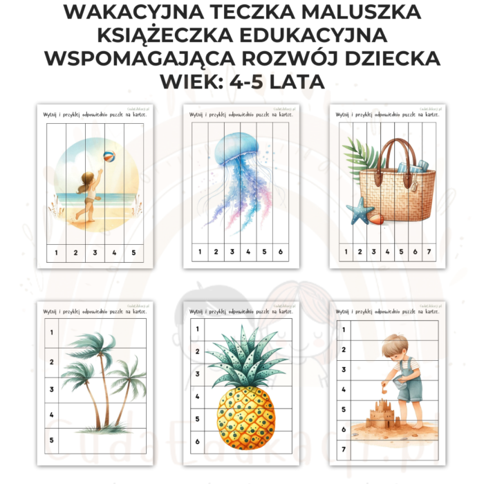 Wakacyjna teczka przedszkolaka 4-5 lat karty pracy PDF - obrazek 4