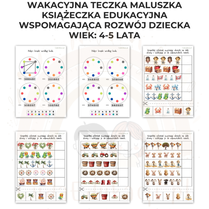 Wakacyjna teczka przedszkolaka 4-5 lat karty pracy PDF - obrazek 7