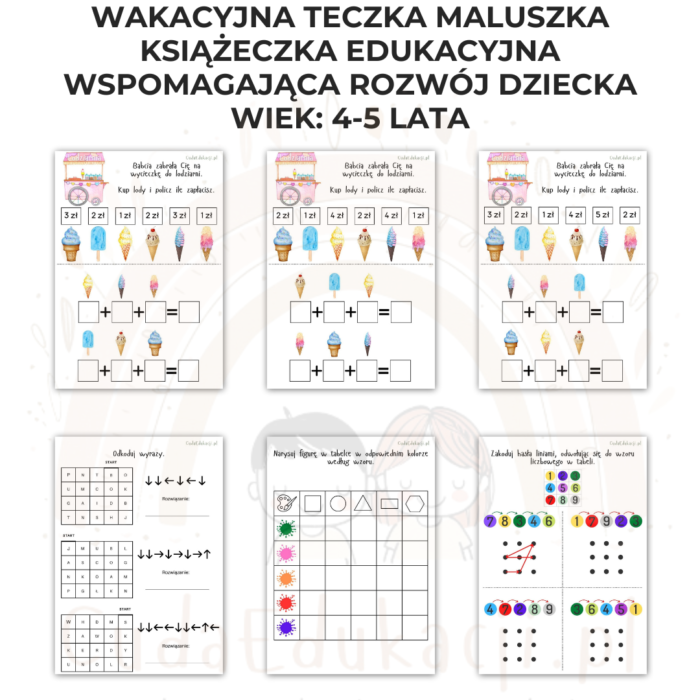 Wakacyjna teczka przedszkolaka 4-5 lat karty pracy PDF - obrazek 8