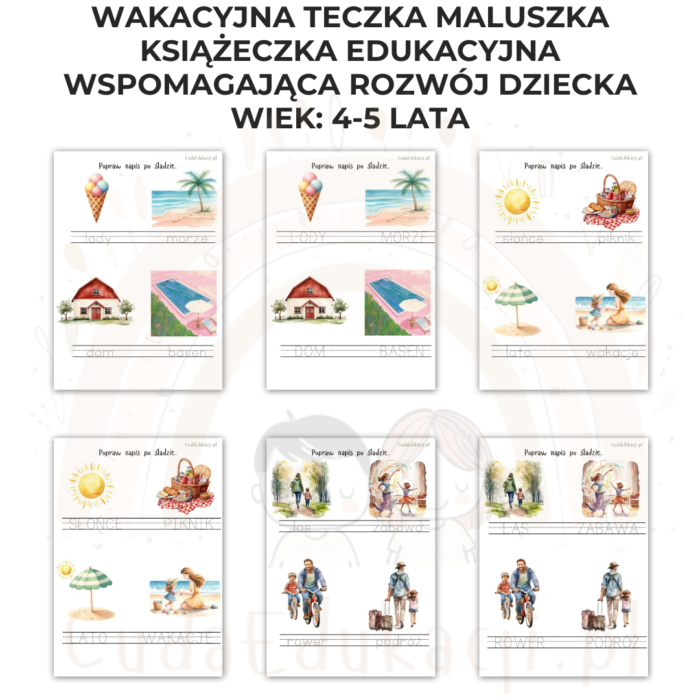 Wakacyjna teczka przedszkolaka 4-5 lat karty pracy PDF - obrazek 10