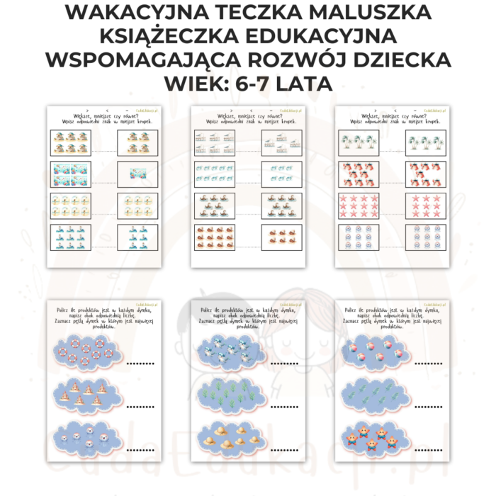 Wakacyjna teczka starszaka 6-7 lat karty pracy PDF - obrazek 5