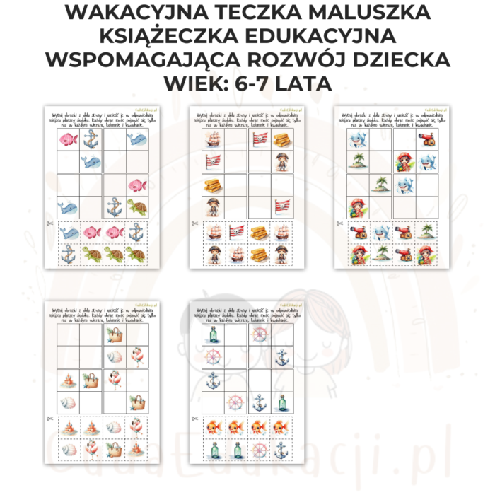 Wakacyjna teczka starszaka 6-7 lat karty pracy PDF - obrazek 13