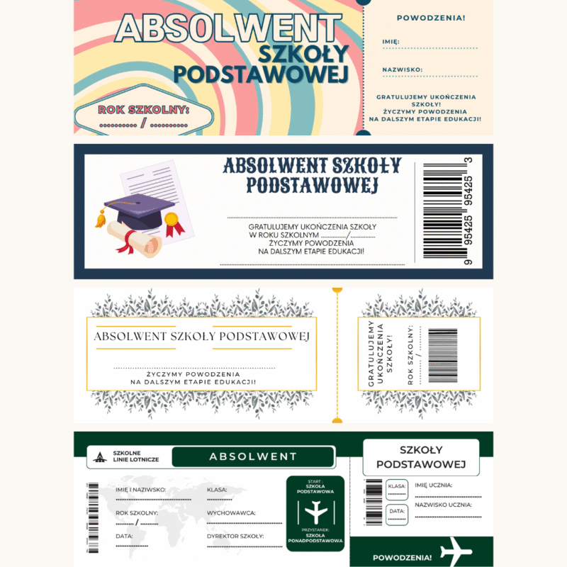 Bilet absolwenta na zakończenie edukacji w szkole podstawowej