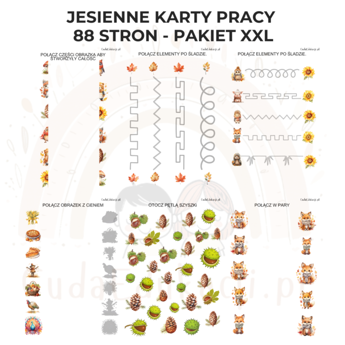 Jesienne karty pracy - pakiet XXL PDF - obrazek 3