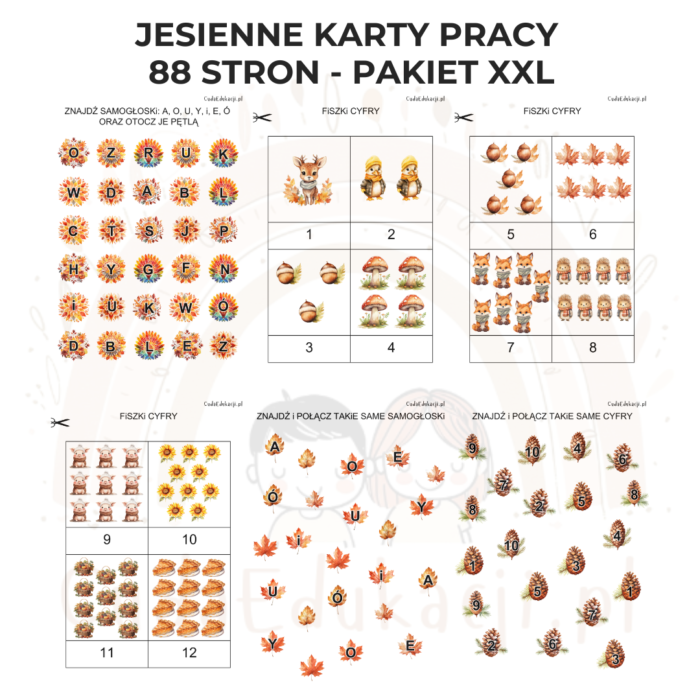 Jesienne karty pracy - pakiet XXL PDF - obrazek 5
