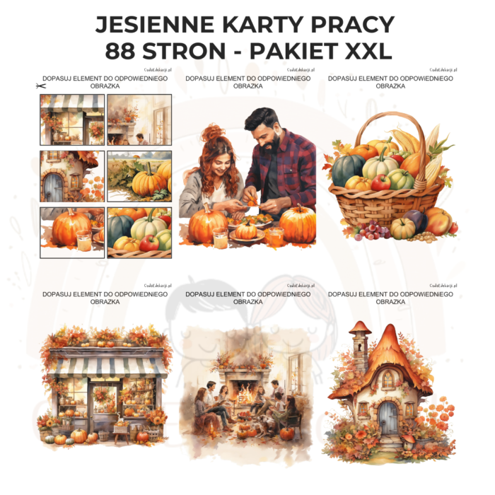 Jesienne karty pracy - pakiet XXL PDF - obrazek 6