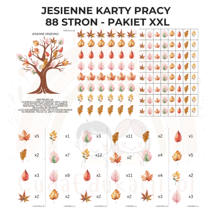 Jesienne karty pracy - pakiet XXL PDF - obrazek 7