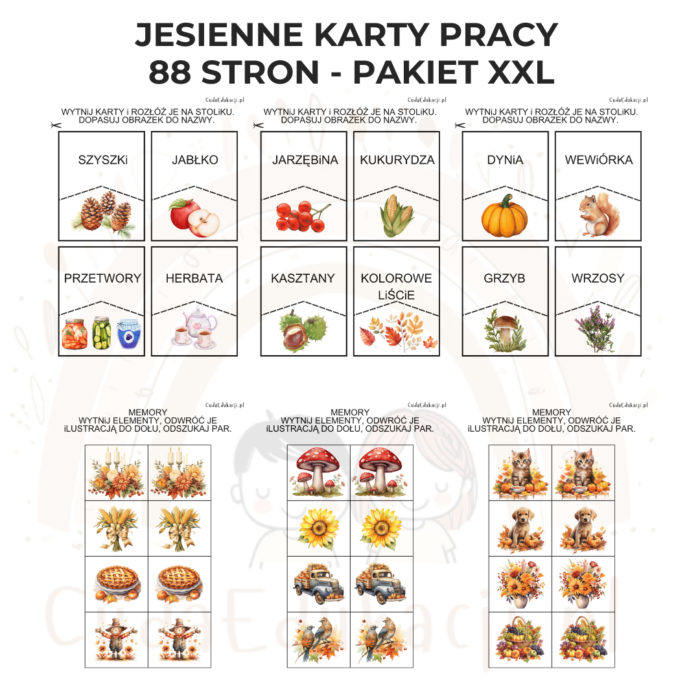 Jesienne karty pracy - pakiet XXL PDF - obrazek 8