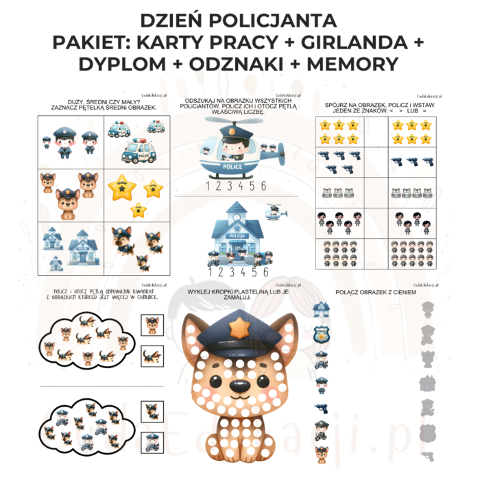 Dzień Policjanta: karty pracy, dyplom, girlanda, odznaki i memory - obrazek 5