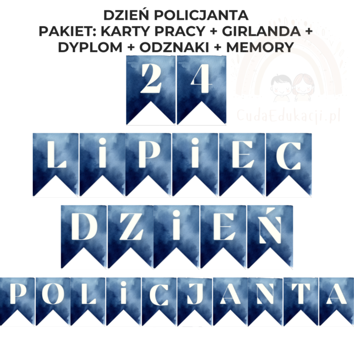 Dzień Policjanta: karty pracy, dyplom, girlanda, odznaki i memory - obrazek 6