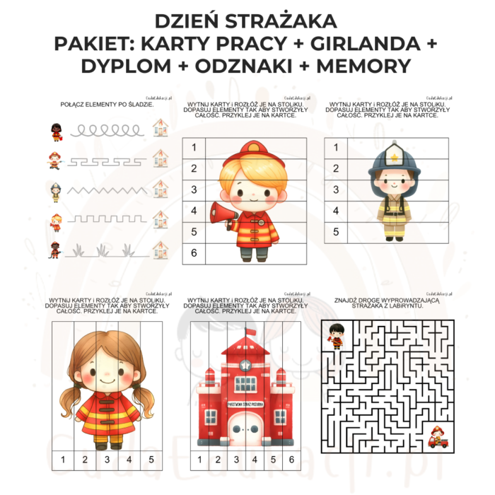 Dzień Strażaka: karty pracy, dyplom, girlanda, odznaki i memory - obrazek 6