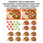 Układanka lewopółkulowa - Jesienny Jeż z jabłkami - obrazek 2