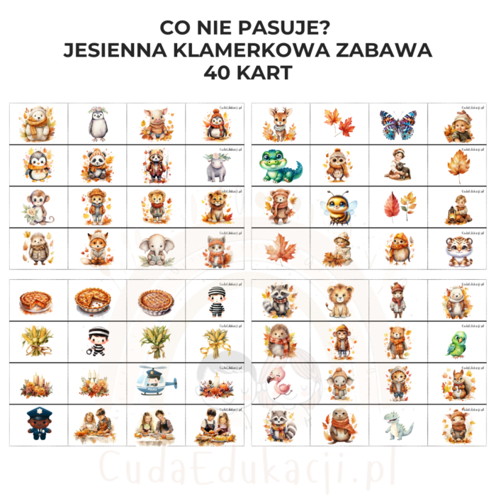 Co nie pasuje? Jesienna klamerkowa zabawa - obrazek 3