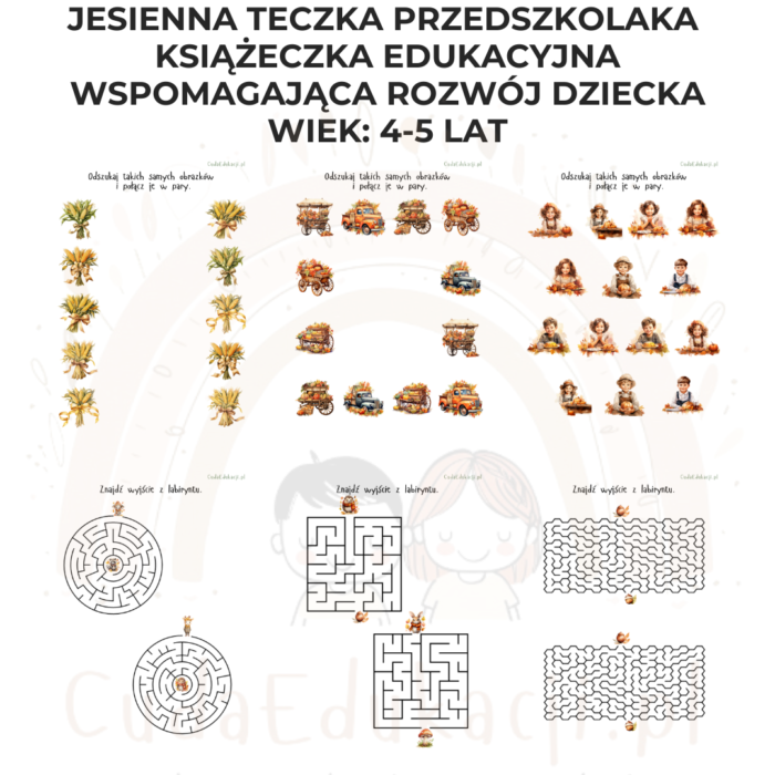 Jesienna teczka przedszkolaka 4-5 lat karty pracy PDF - obrazek 4