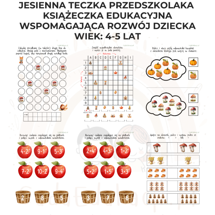 Jesienna teczka przedszkolaka 4-5 lat karty pracy PDF - obrazek 5