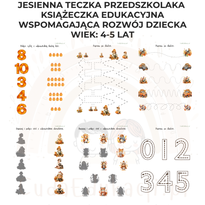 Jesienna teczka przedszkolaka 4-5 lat karty pracy PDF - obrazek 6