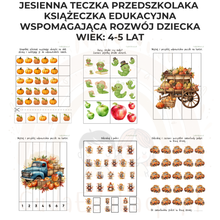 Jesienna teczka przedszkolaka 4-5 lat karty pracy PDF - obrazek 9