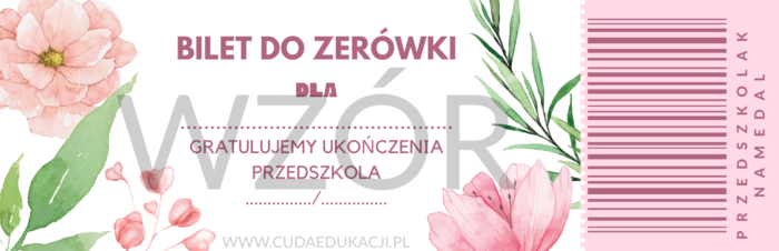 Bilet do zerówki na zakończenie roku przedszkolnego - obrazek 6