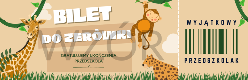 Bilet do zerówki na zakończenie roku przedszkolnego