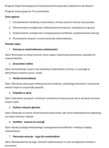 Program Zajęć Rozwijających Kompetencje Emocjonalno-Społeczne (ZAJĘCIA GRUPOWE) - obrazek 5