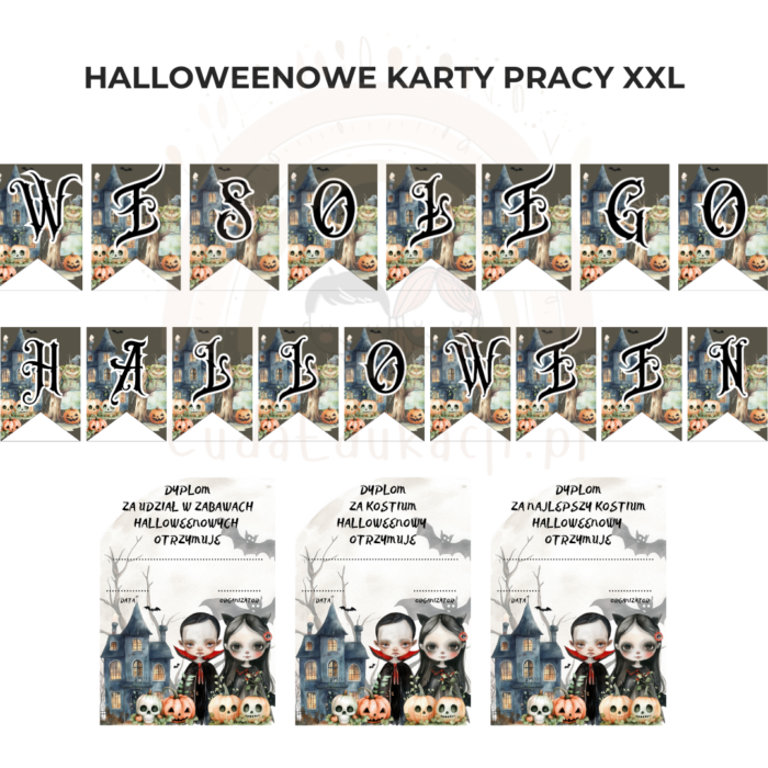 Halloween -owe karty pracy - Pakiet XXL PDF - obrazek 3