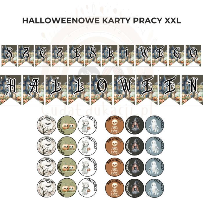Halloween -owe karty pracy - Pakiet XXL PDF - obrazek 4