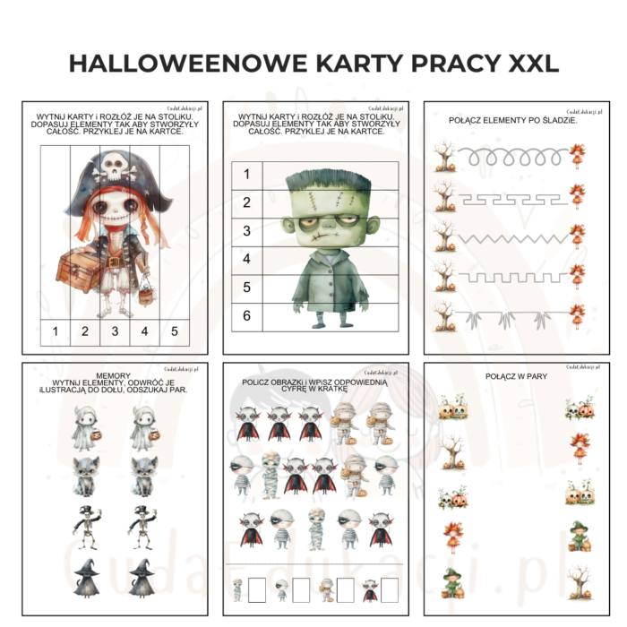 Halloween -owe karty pracy - Pakiet XXL PDF - obrazek 6