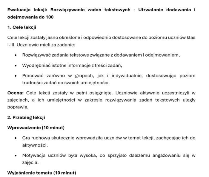 Lekcja otwarta „Rozwiązywanie zadań tekstowych. Utrwalanie dodawania i odejmowania do 100.” Klasy I-III SP - obrazek 5