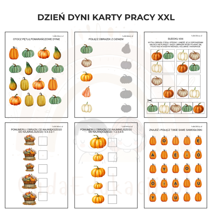 Dzień Dyni karty pracy - pakiet XXL PDF - obrazek 3
