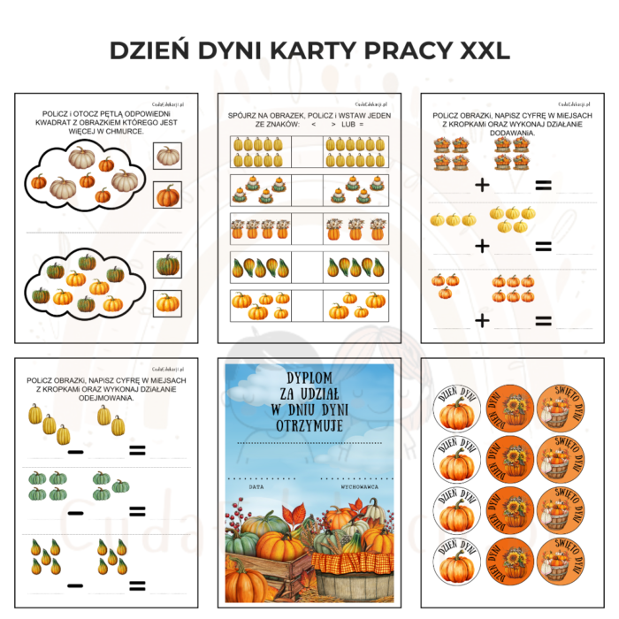 Dzień Dyni karty pracy - pakiet XXL PDF - obrazek 5