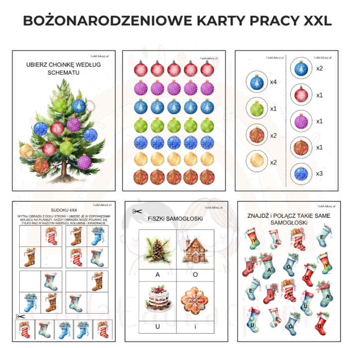 Boże Narodzenie karty pracy - pakiet XXL PDF - obrazek 4