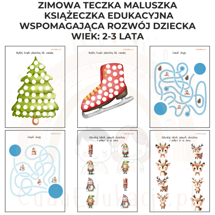Zimowa teczka maluszka 2-3 lata karty pracy PDF - obrazek 4