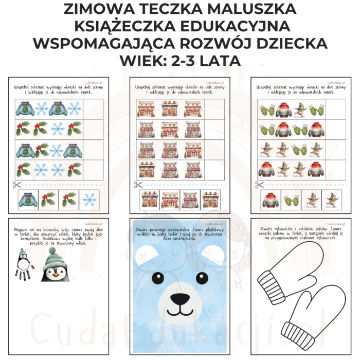 Zimowa teczka maluszka 2-3 lata karty pracy PDF - obrazek 7