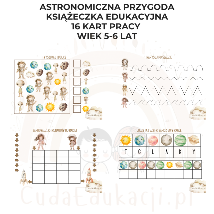 Astronomiczna Przygoda. Książeczka edukacyjna PDF, 16 kart pracy 5-6 lat - obrazek 3