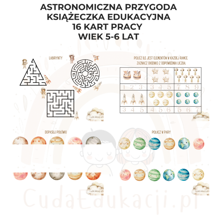 Astronomiczna Przygoda. Książeczka edukacyjna PDF, 16 kart pracy 5-6 lat - obrazek 4