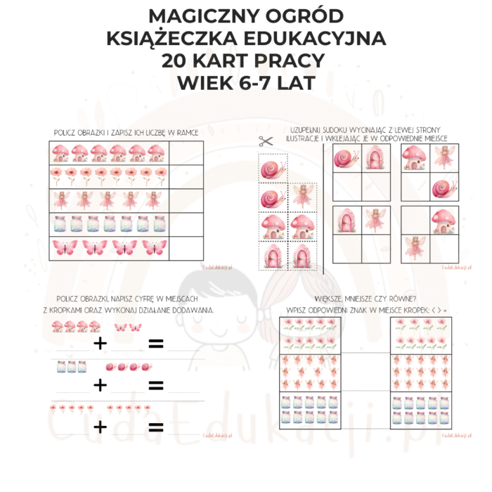 Magiczny ogród. Książeczka edukacyjna PDF, 20 kart pracy 6-7 lat - obrazek 2