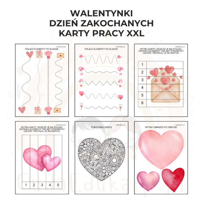 Walentynkowe karty pracy XXL PDF - obrazek 4