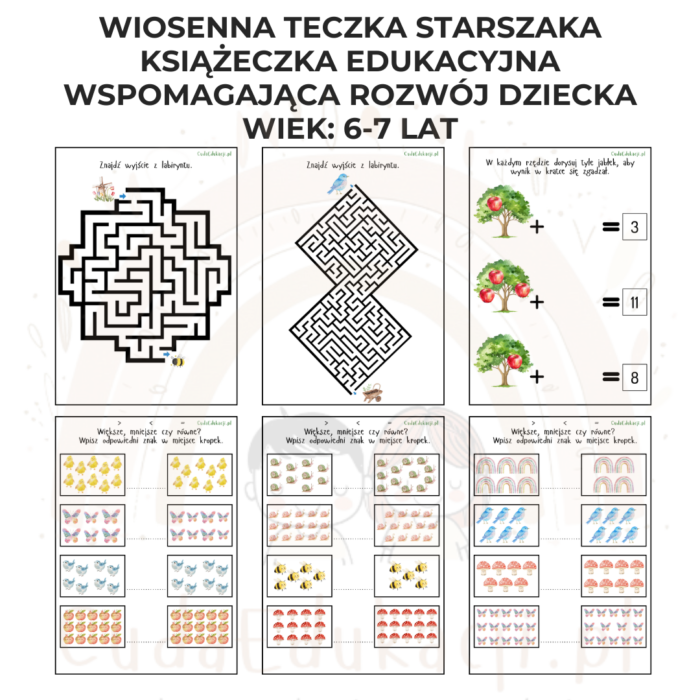 Wiosenna teczka starszaka 6-7 lata karty pracy PDF - obrazek 5