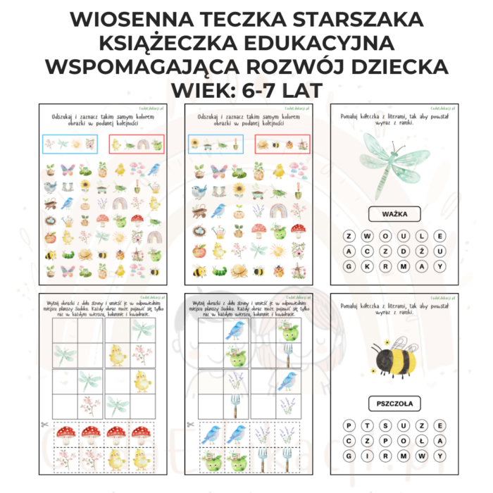 Wiosenna teczka starszaka 6-7 lata karty pracy PDF - obrazek 7