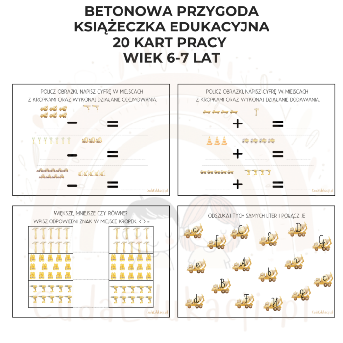 Betonowa Przygoda. Książeczka edukacyjna PDF, 20 kart pracy 6-7 lat - obrazek 4