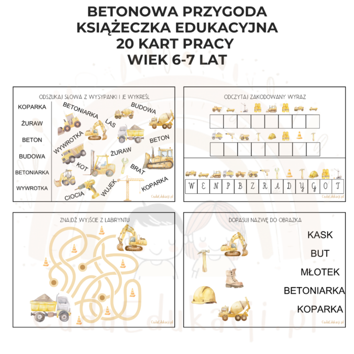 Betonowa Przygoda. Książeczka edukacyjna PDF, 20 kart pracy 6-7 lat - obrazek 5
