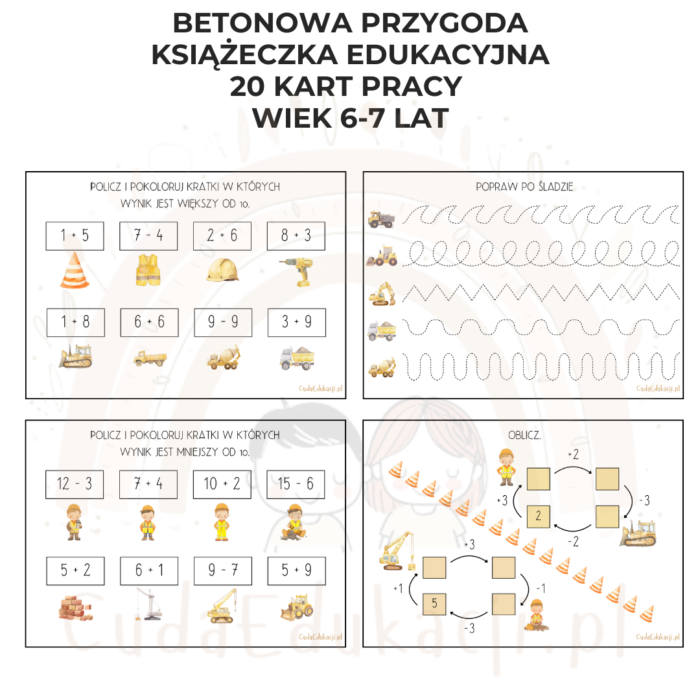 Betonowa Przygoda. Książeczka edukacyjna PDF, 20 kart pracy 6-7 lat - obrazek 6