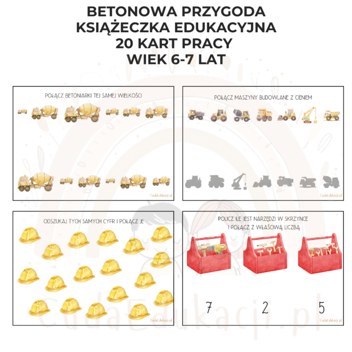 Betonowa Przygoda. Książeczka edukacyjna PDF, 20 kart pracy 6-7 lat - obrazek 7