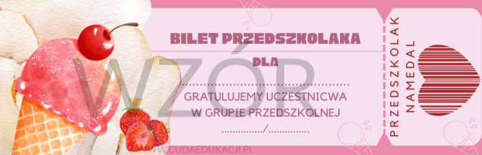 Bilet przedszkolaka na zakończenie roku przedszkolnego - obrazek 3