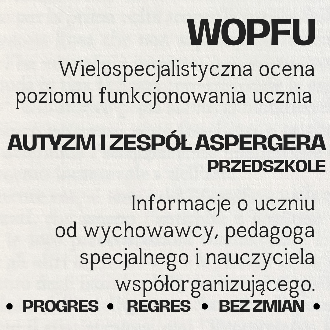 2 WOPFU - autyzm i zespół aspergera, przedszkole i zerówka - obrazek 1