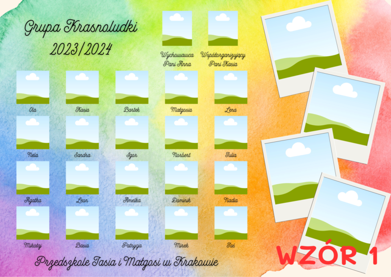 Tablo przedszkolne PDF do samodzielnego wydruku